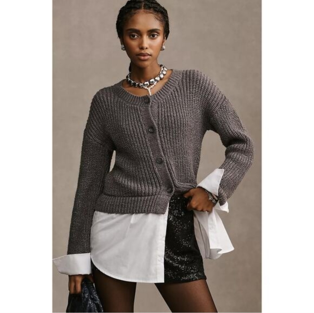 Anthropologie Twofer Cardigan Sweater Blouse